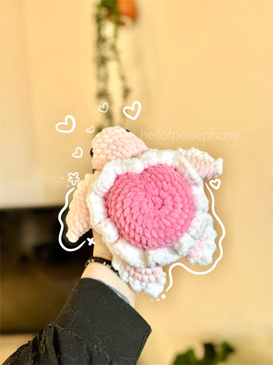 Peluche crochet tortue cœur 💓